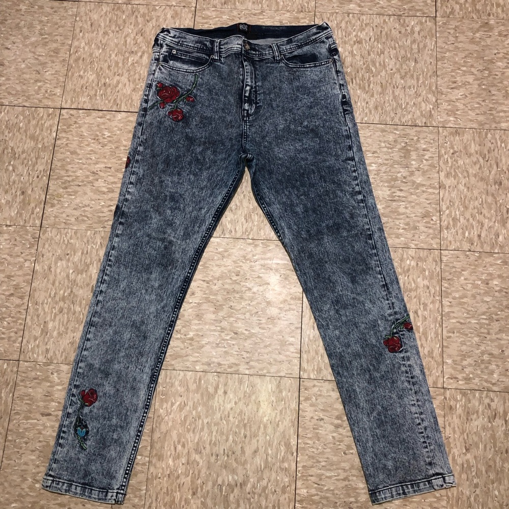 BDG Men's Jeans With Embroidered Floral